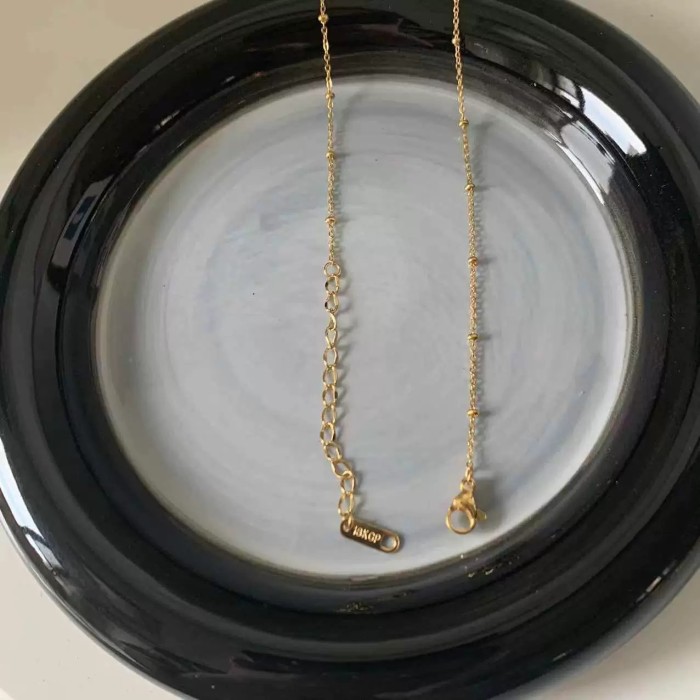 Cross Chain Box Chain Snake Bone Chain Embossed Chain Necklace Starry Sky Titanium Steel 24K Gold Plated Sunflower Collarbone Chain