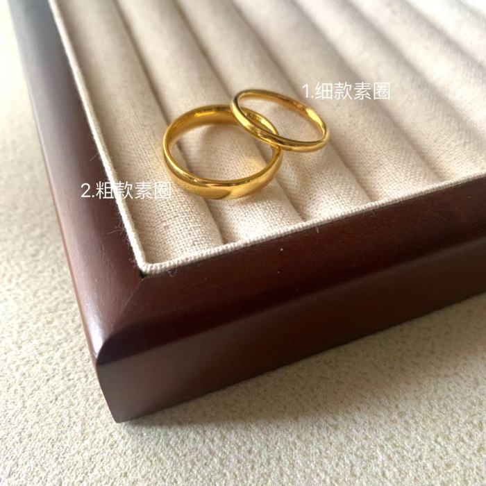 Korean Style INS Minimalist Luxury Plain Band Ring CNC White Shell Inlaid Stone Niche Design Personality Women's Ring Band