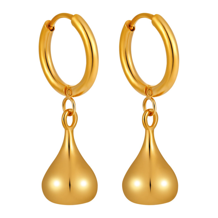 INS New Tear Drop Earrings Fashion Titanium Steel Pendant Women's Party Elegant Simple and Grand Earrings