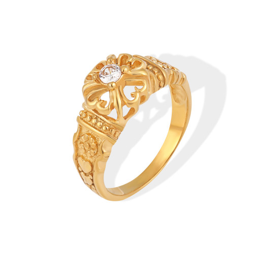 European and American New Niche Design Ins Light Luxury Fashion Versatile Single Diamond Four-Leaf Flower Titanium Steel Ring High-End Feel Ring