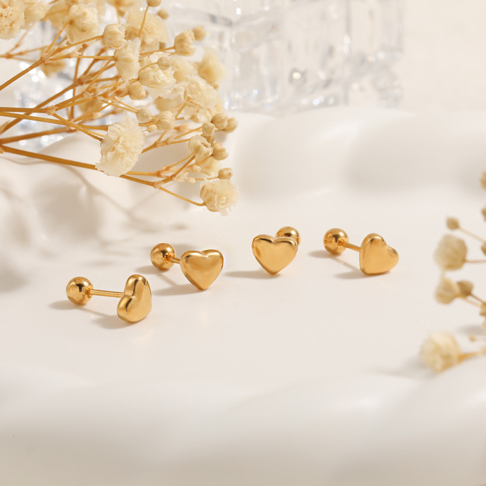 Korean Style Ins Style Niche Minimalist Elegant Heart Ear Bone Studs Women's Fashion Personality Versatile Heart-Shap...