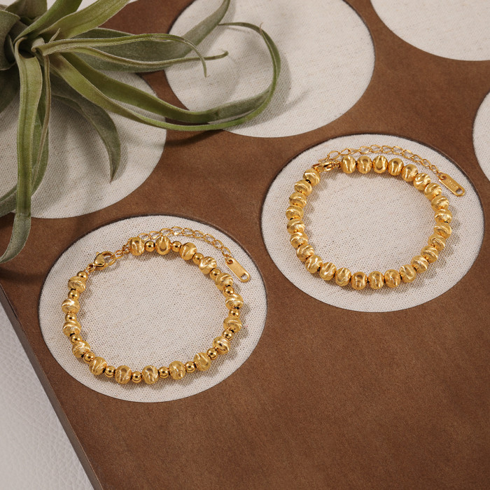 European and American Cross-Border Niche Design INS Style Beaded Bracelet Fashionable Personality High-End Titanium Steel Jewelry