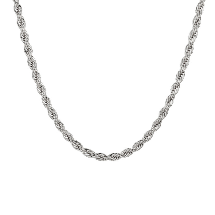 Hot-Selling High-End Square Buckle Titanium Steel Twist Necklace for Women Fashion Personality Minimalist Style Twist...
