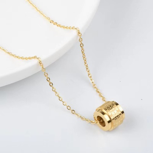 Chinese Style Ethnic Style Jewelry O Chain Money Lots Small Waist Necklace for Women Stainless Steel Collarbone Chain