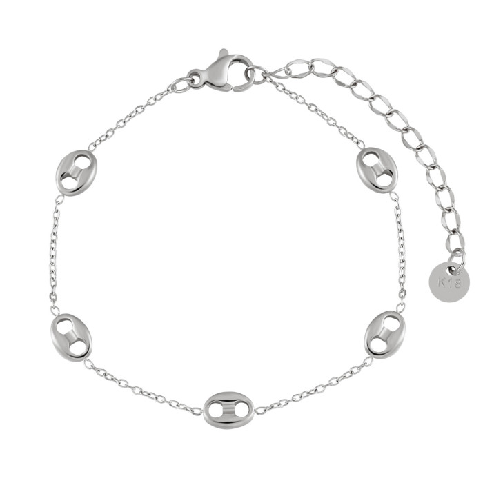 European and American INS Style Simple Color-Retaining O-Chain Pig Nose Chain Bracelet Titanium Steel PVD High-End Gold Jewelry