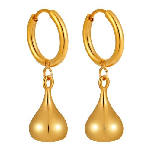 European and American INS New Tear Drop Earrings Fashion Titanium Steel Pendant Women's Party Elegant Simple and Grand Earrings