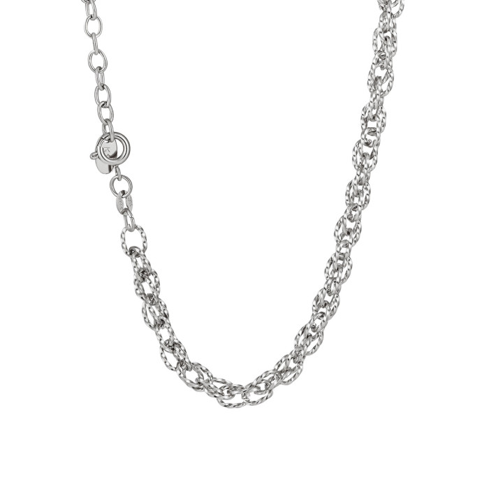 European and American INS Style Retro Coffee Bean Necklace Eye Chain Fashion Stainless Steel Gold Plated Double Buckle Titanium Steel Choker