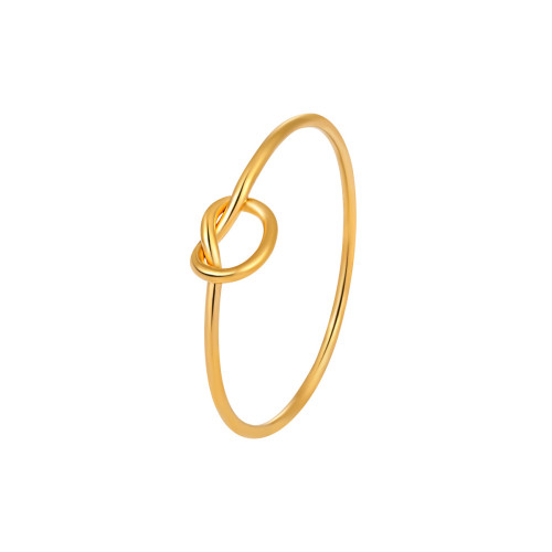 Korean Style Ins Niche Personality Simple Gold Knot Ring for Women Fashion Versatile Gold-Plated Titanium Steel Index Finger Ring