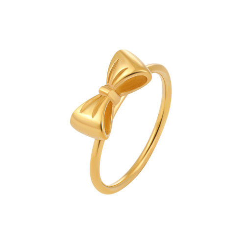 Korean Style Ins Style Niche Design Fresh and Exquisite Bowknot Ring fashion Personality All-Match Index Finger Titanium Steel Ring