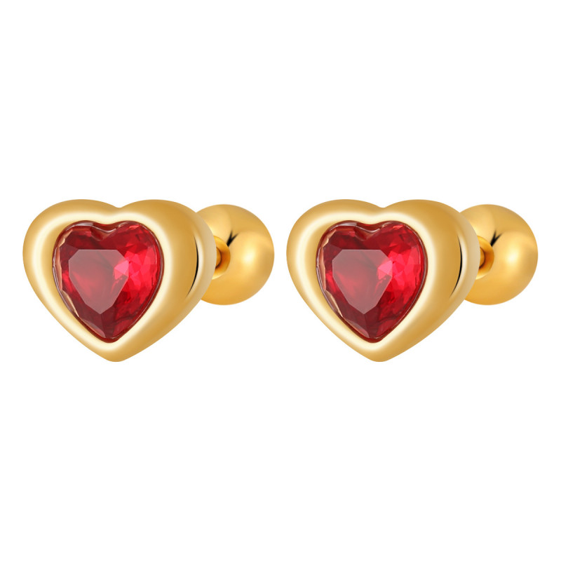 Light Luxury High-End Feel No Need to Remove While Sleeping Anti-Lost Heart Ear Bone Studs Ins Style Women's Titanium Steel Gold Earrings Ear Jewelry