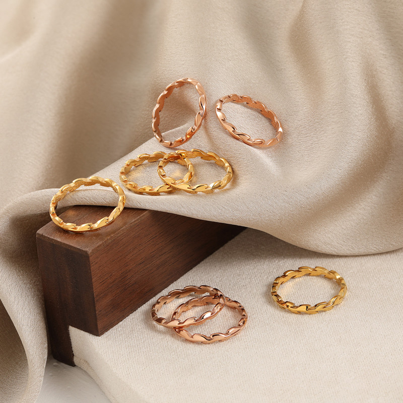 Korean Style New Ins Niche Beveled Wheat Spike Ring Fashionable Personality High-end Versatile Titanium Steel Index Finger Ring