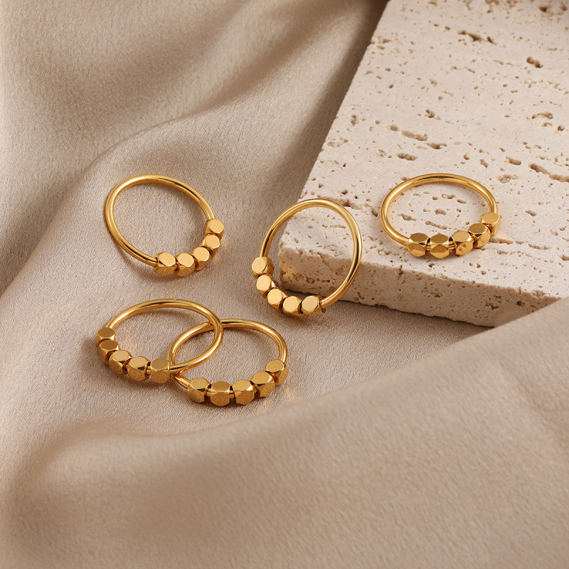 Korean Style Hot-Selling Ins Niche Simple Broken Silver Several Two Square Rings Female fashion Personality All-Match Titanium Steel Finger Ring