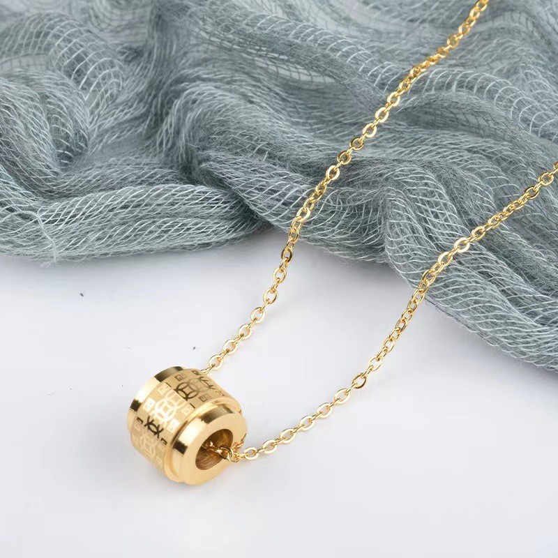 Chinese Style Ethnic Style Jewelry O Chain Money Lots Small Waist Necklace for Women Stainless Steel Collarbone Chain