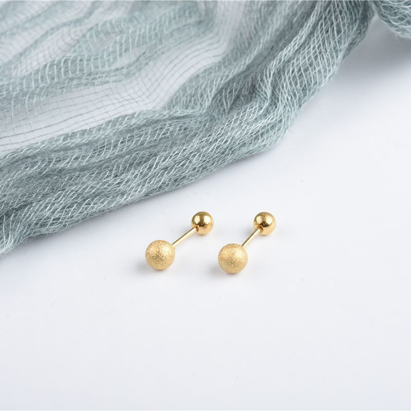 Titanium Steel Mini Simple Earrings Fashion Matte Stud Earrings No Need to Remove While Sleeping Anti-Lost Anti-Scratch Hair Stud Earrings