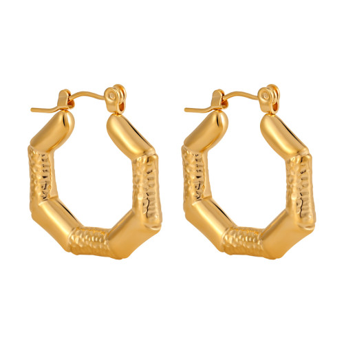 Cross-Border Fashion Stainless Steel Earrings Personality Trendy European and American Geometric Irregular Personality Texture High-End Titanium Steel Ear Clips