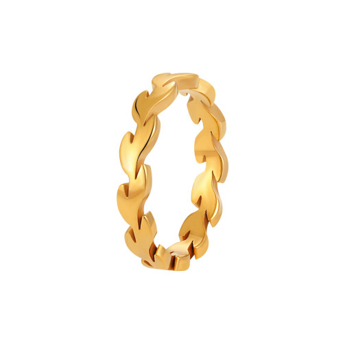 Korean Style INS New Niche Design Gold Wheat Spike Ring for Women Fashionable Personality Index Finger Gold-Plated Titanium Steel Ring