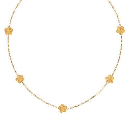 European and American INS Style New Niche Design Small Flower Collarbone Chain Fashionable Personality Versatile Elegant Titanium Steel Necklace