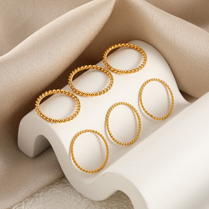 Korean Style Simple INS Niche Design Women's Layered Braided Plain Ring Fashionable Personality Titanium Steel Index Finger Ring