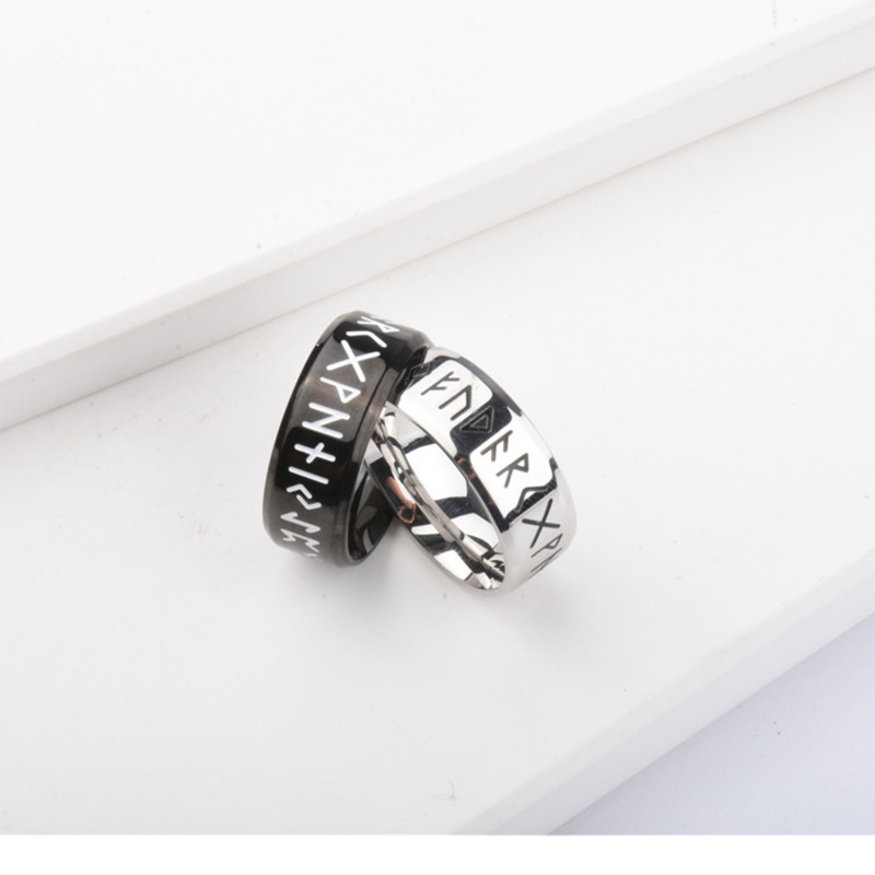 European and American Retro Viking Number Ring INS Minimalist Style Personality Tail Ring Cool Style Trendy Bestselling Popular Ring