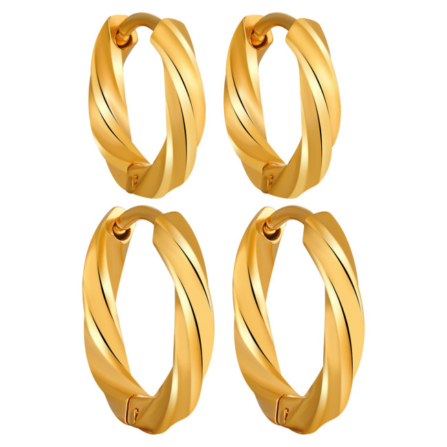 Fashion Möbius Twist Braided Earrings for Women, High-End Luxury, Simple Niche Ins Style Titanium Steel Ear Jewelry