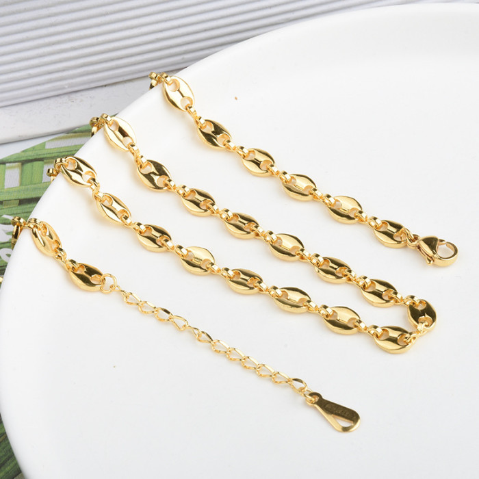 Japanese and Korean Style INS 18K Titanium Steel Collarbone Chain Fashion Pig Nose Necklace for Women Tassel Light Lu...