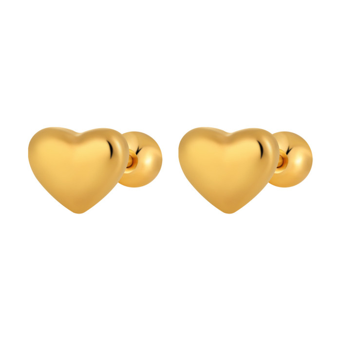 Korean Style Ins Style Niche Minimalist Elegant Heart Ear Bone Studs Women's Fashion Personality Versatile Heart-Shap...
