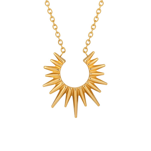 European and American Cross-Border New High-End Niche Design Sunflower Necklace for Women Fashion Gold-Plated Personalized Titanium Steel Jewelry