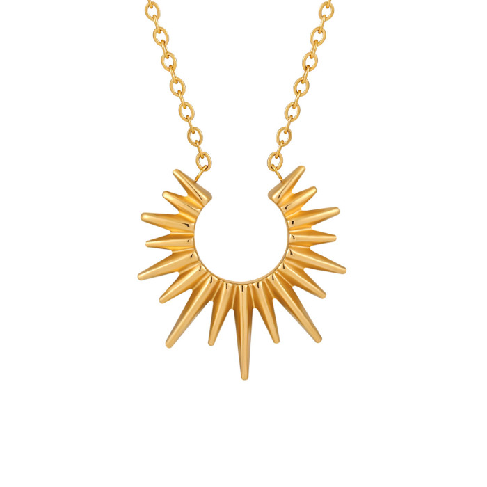 New High-End Niche Design Sunflower Necklace for Women Fashion Gold Plated Personalized Titanium Steel Jewelry