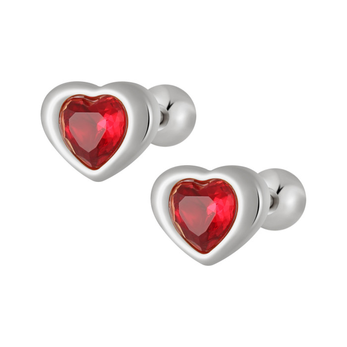 Light Luxury High-End Feel No Need to Remove While Sleeping Anti-Lost Heart Ear Bone Studs Ins Style Women's Titanium...
