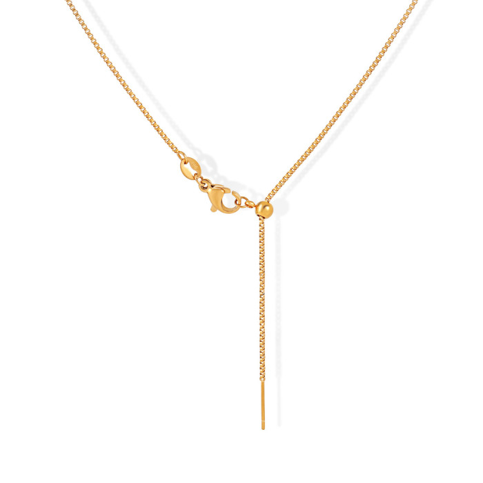 1mm Box Chain Adjustable Universal Titanium Steel Necklace Chain DIY Handmade Beading