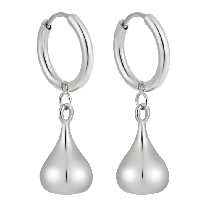 INS New Tear Drop Earrings Fashion Titanium Steel Pendant Women's Party Elegant Simple and Grand Earrings