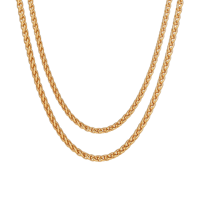 Minimalist Chopard Dragon Bone Chain Bare Chain M Buckle Titanium Steel Necklace for Women Fashionable Personality 24K Gold Plated Collarbone Chain