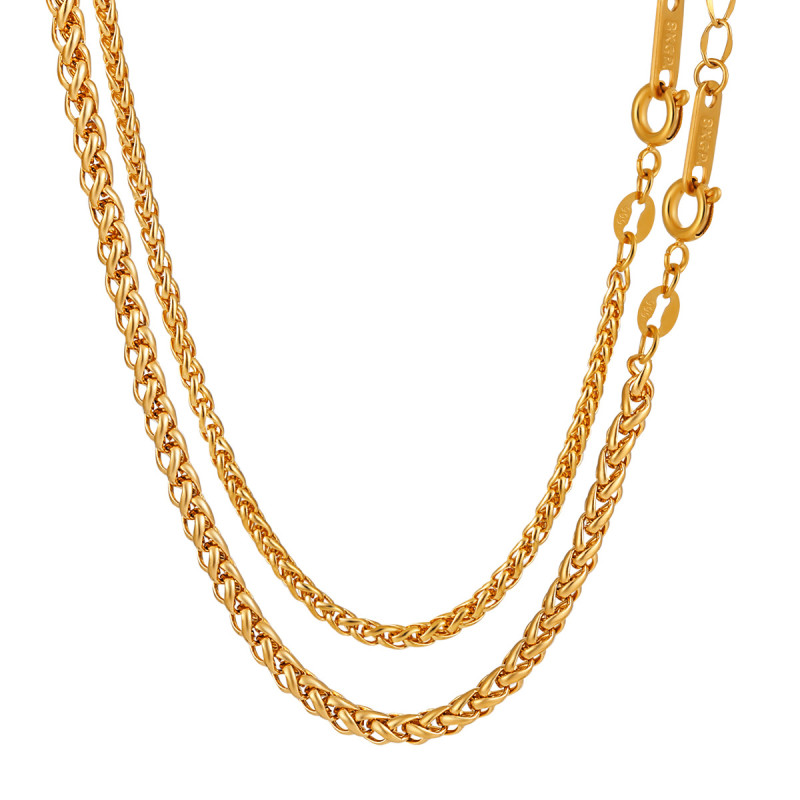 New European and American Style Chopard Dragon Bone Flower Basket Chain Thick Women's Ins Style Fashion Necklace Gold PVD Electroplated Jewelry