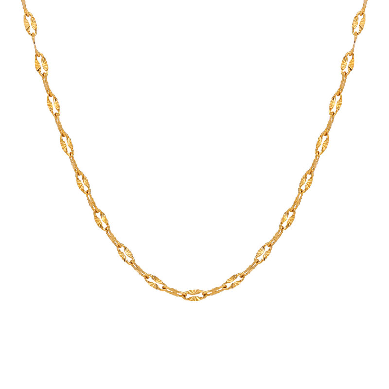 Embossed Lip Chain Fashionable Personality Gold-Plated Stainless Steel Collarbone Chain New Simple Versatile Personality Hammered Chain