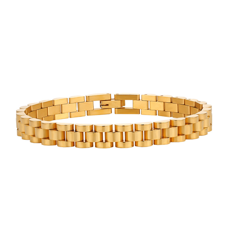 European and American Fashion Watch with Bracelet for Women, Personalized Retro Titanium Steel Polished Electroplated 24K Gold High-end Jewelry
