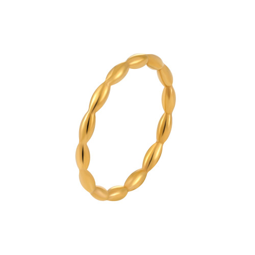 European and American Cross-Border New Product Minimalist Personality Niche Design Rice Bead Chain Ring for Women Fashionable Versatile Index Finger Ring