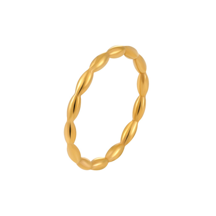 New Product Minimalist Personality Niche Design Rice Bead Chain Ring for Women Fashionable Versatile Index Finger Rin...
