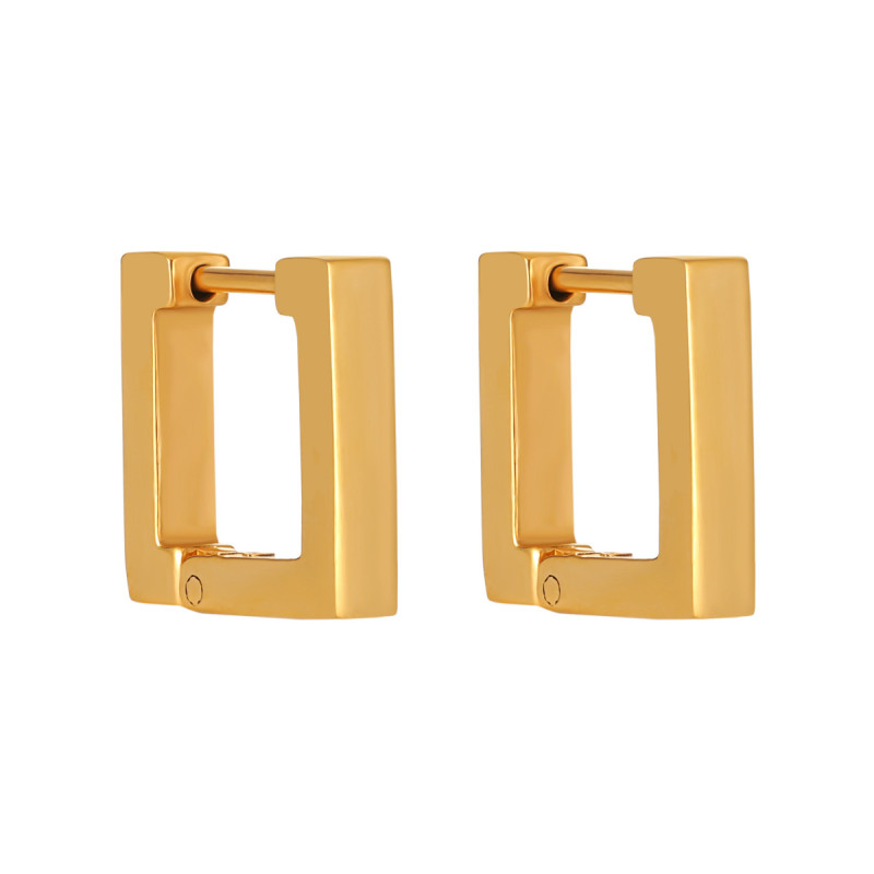 Korean Style Ins Simple Elegant Geometric Square Frame Earrings for Women Fashionable Personality High-end Gold-plated Titanium Steel Ear Jewelry