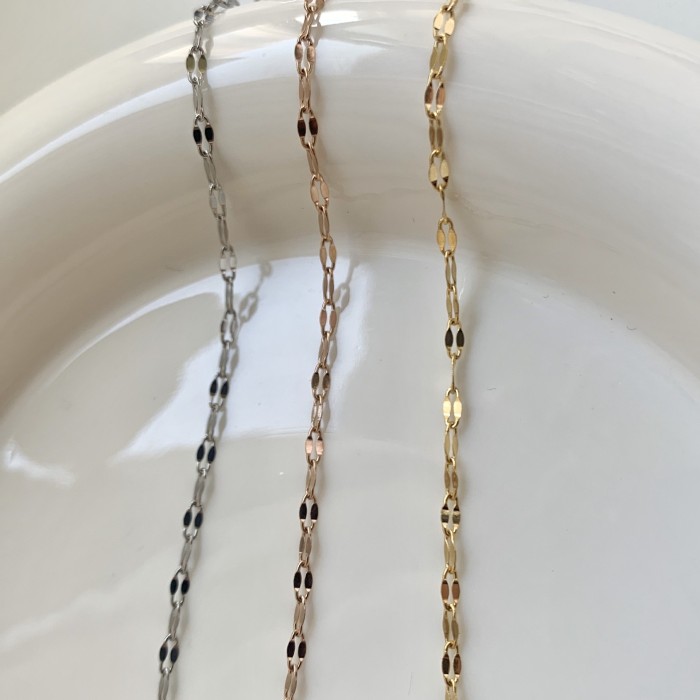 Cross Chain Box Chain Snake Bone Chain Embossed Chain Necklace Starry Sky Titanium Steel 24K Gold Plated Sunflower Collarbone Chain