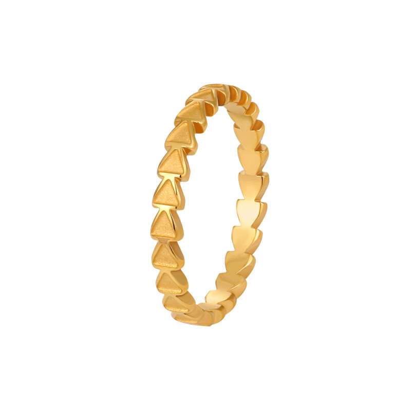 French Retro Palace Style Gold Geometric Triangle Ring Fashionable Personality Versatile Gold-Plated Titanium Steel Index Finger Ring