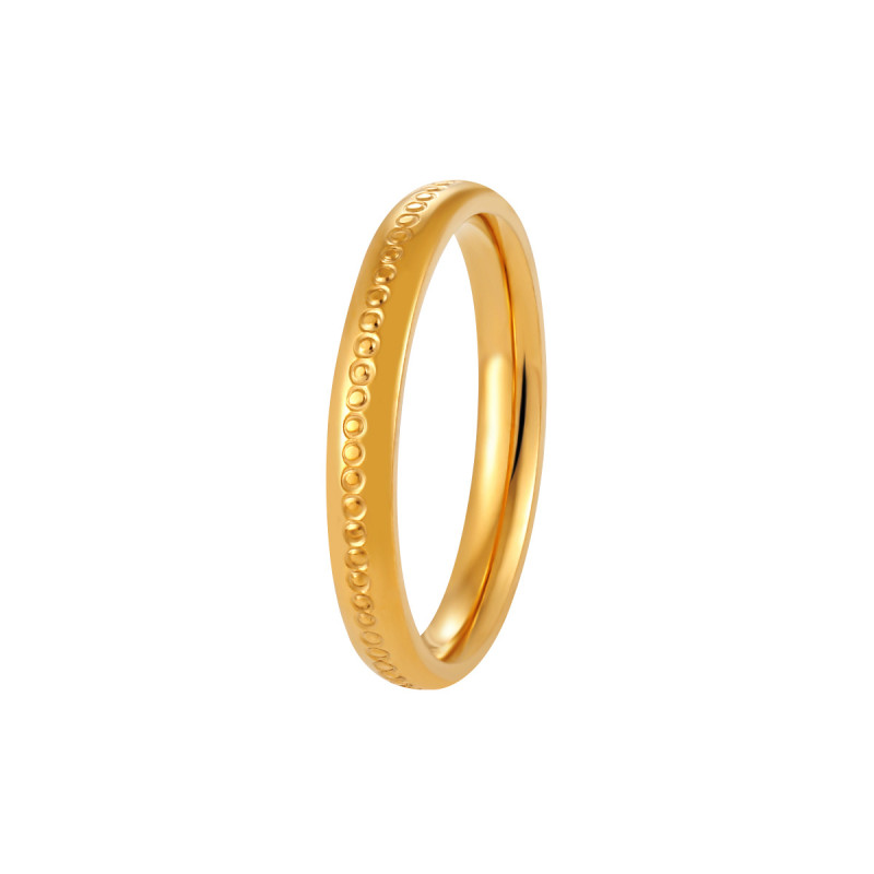 Korean Style New Retro Niche Circle Small Dot Ring for Women Fashionable Personality Gold-Plated Titanium Steel Index Finger Ring
