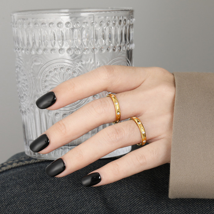 European and American Cross-Border New Niche Ins Fashion Geometric Rhombus Nine-Diamond Titanium Steel Ring for Women Personalized Ring