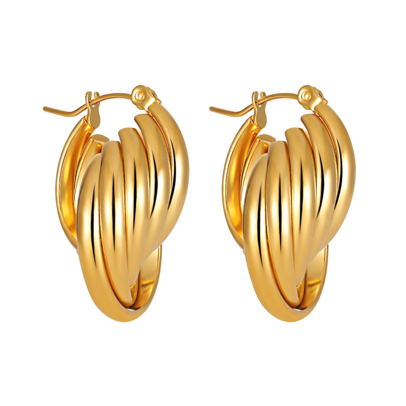 European and American INS Minimalist Style Fashionable U-Shaped Wrapped Linear Earrings Mobius Strip Personality Titanium Steel Ear Jewelry