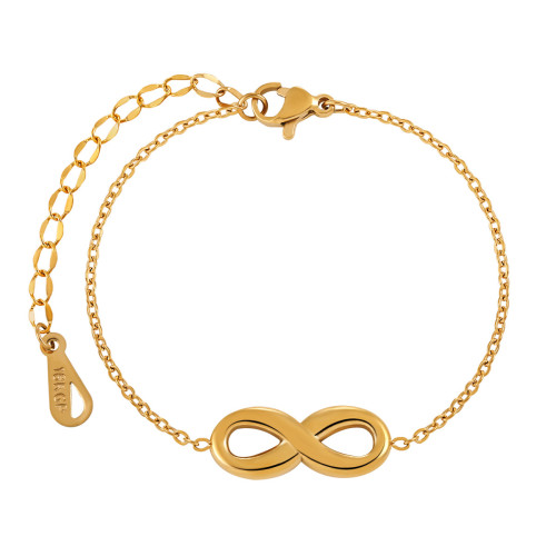 Korean Style Ins Niche New Simple 8-Character Bracelet for Women Fashionable Personality Versatile Gold-Plated Titanium Steel Jewelry