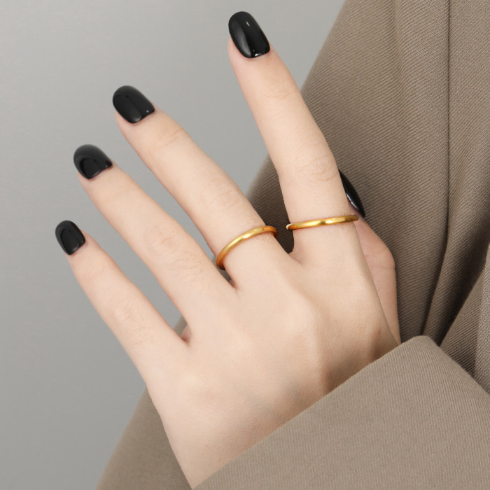 New Chinese Style National Trend Niche Personality Ancient Method Inheritance Layered Brushed Titanium Steel Thin Rin...