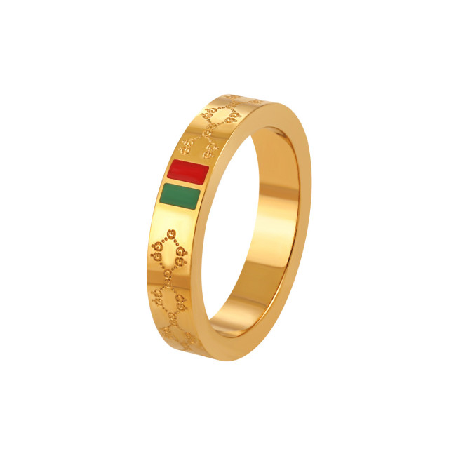 French New Style INS Retro Niche Design High-end CC Ring Fashionable Personality Versatile Titanium Steel Index Finger Ring
