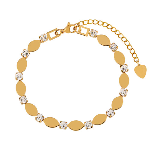 Korean Style Ins Style Simple Light Luxury Dan Shape Four Claw Diamond Bracelet Female fashion Personality Gold Plated Titanium Steel Hand Jewelry