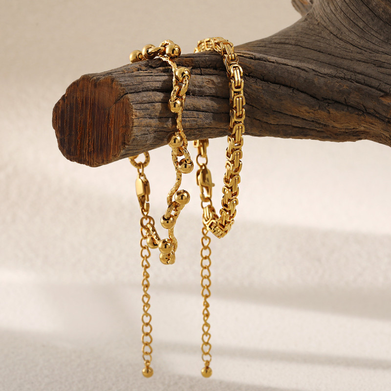 European and American Street Style Dragon Bone Bracelet for Women Fashionable Personality Ins Style High-end Stainless Steel Handmade Splicing Chain Jewelry
