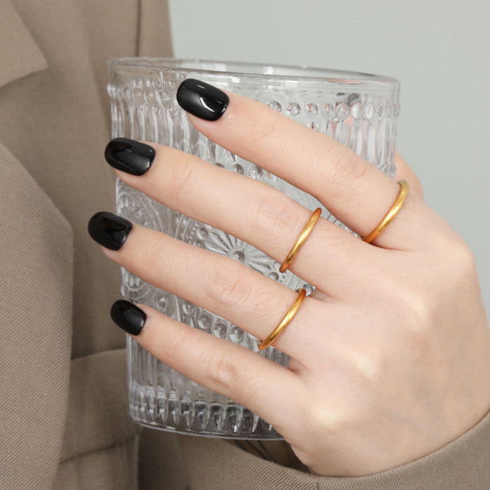 New Chinese Style National Trend Niche Personality Ancient Method Inheritance Layered Brushed Titanium Steel Thin Rin...