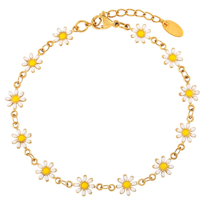 Hot Sale High-End Niche Simple Light Luxury Bohemian Daisy Titanium Steel Bracelet Jewelry for Women